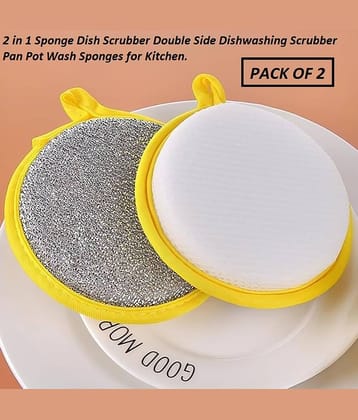 2-in-1 Dishwashing Scrub & Sponge for Kitchen (Pack of 2)