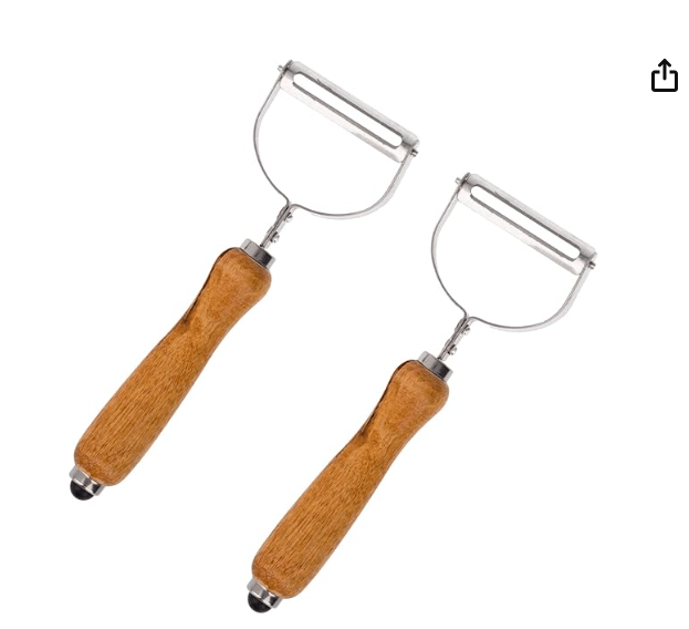 Vegetable Peeler with Wooden Handle Dual Blade Stainless Steel Cutter for Potato, Carrot, Cucumber, Julienne & Scraping (Pack of 6)