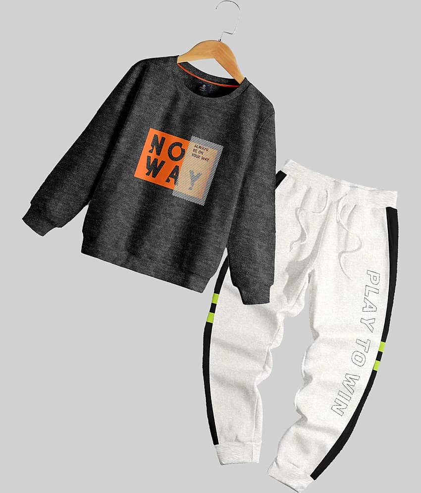 CODEZ Pack of 1 Boys Fleece Sweatshirt & Trackpant Set ( Multicolor )