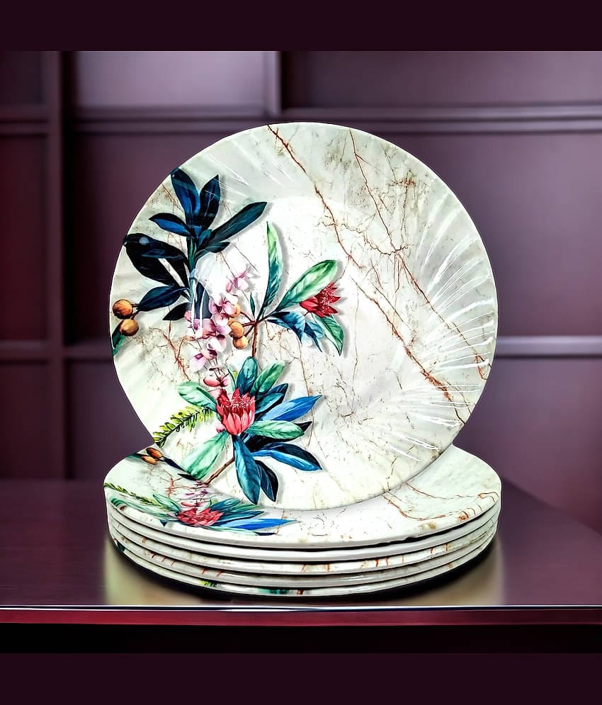 kitchrox 6 Pcs Melamine Multi Color Half Plate