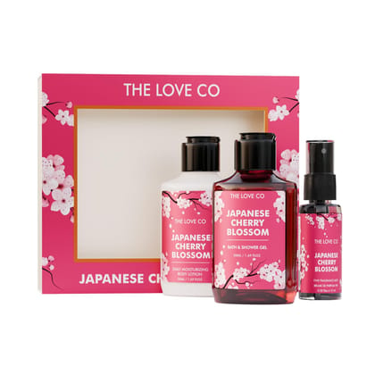 THE LOVE CO. Japanese Cherry Blossom Gift Set for Women – Pack of 3 (Body Wash, Lotion & Mist) | Luxury Vegan Bath Gift | Birthday & Anniversary THE LOVE CO. Japanese Cherry Blossom Gift Set for Women – Pack of 3 (Body Wash, Lotion & Mist) | Luxury Vegan