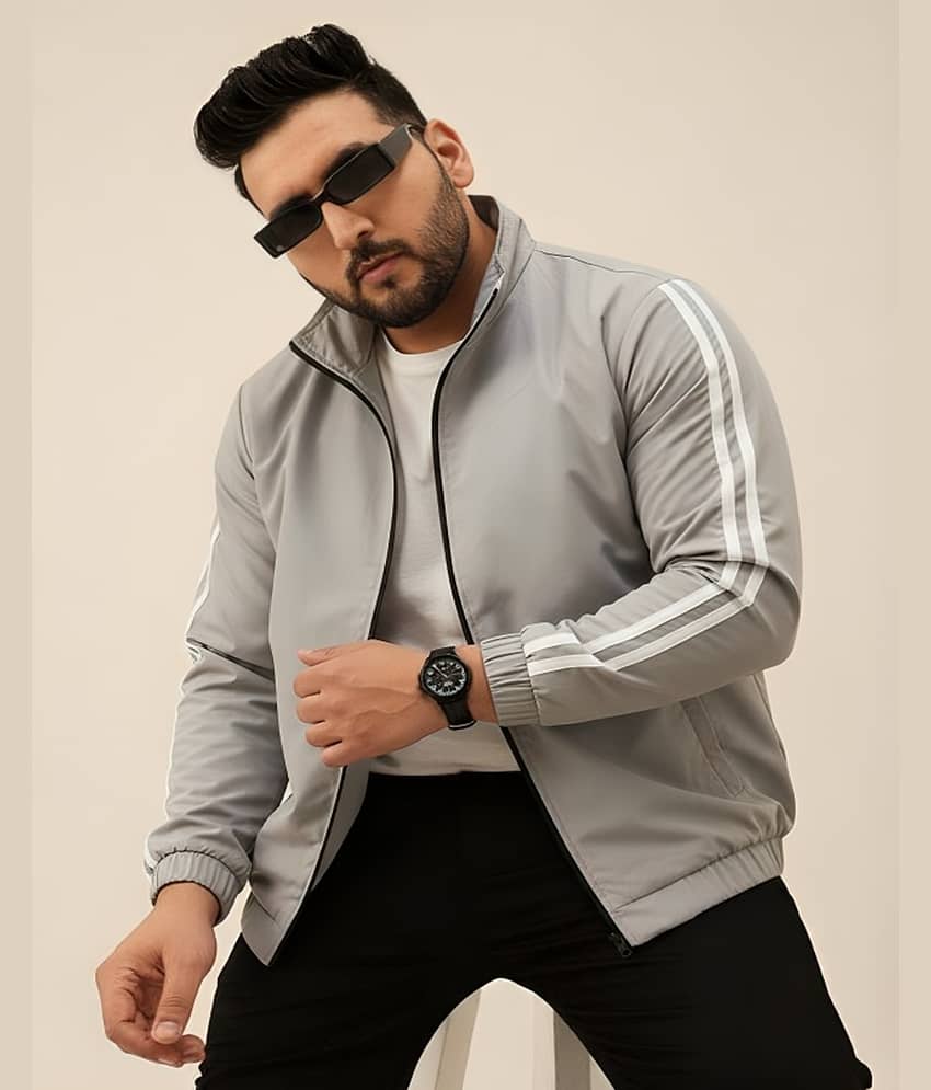 PLUS PARADISE Polyester Men's Windcheater Jacket - Grey ( Pack of 1 )