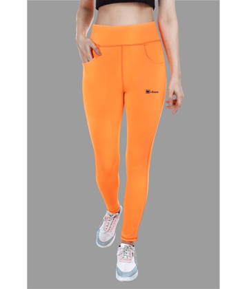 IDASS - Lycra Slim Fit Orange Women's Tights ( Pack of 1 )