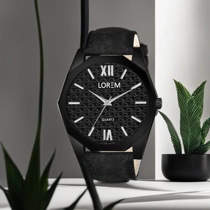 LOREM 3D Embossed Dial Analog Watch for Men
