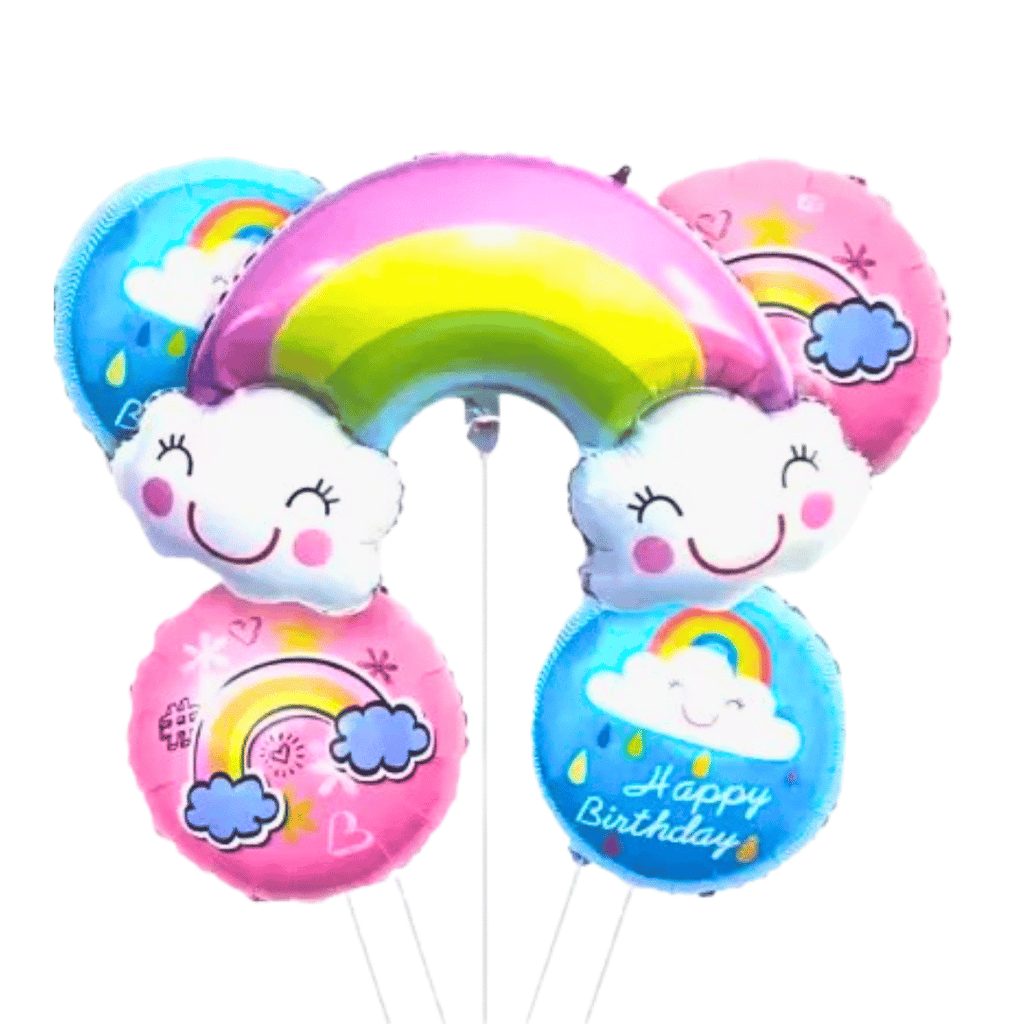 Rainbow Happy Birthday Balloon Set - 5PC - Party and Festive Needs | Buy online on ZillyBuy