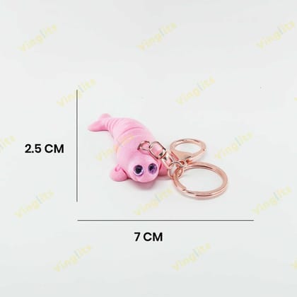 Vinglits Aqua Squad 3D Printed Keychains – Articulated Animal Toys, Pocket-Friendly Keyrings, Stress Relief Desk Toys for Kids & Adults, Collectible Accessories (Seal - Wobble)