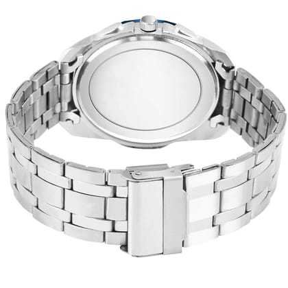 Blue & Silver Dummy Chronograph Metal Analog Watch for Men LR117