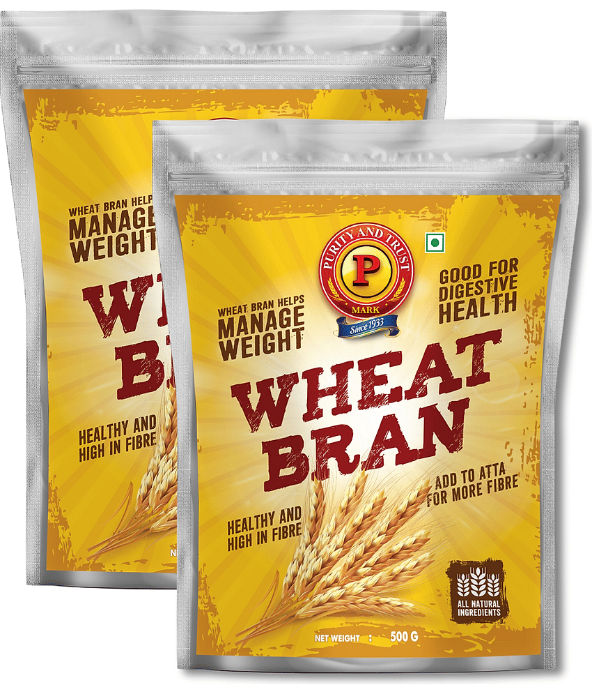 P Mark Wheat Bran | High in Fibre & Protein (500g x 2) 1 kg