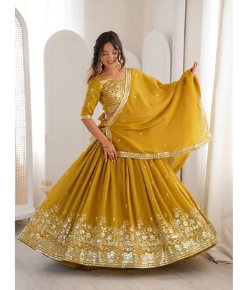 piludi Women's Art Silk Semi Stitched Flared Lehenga Choli
