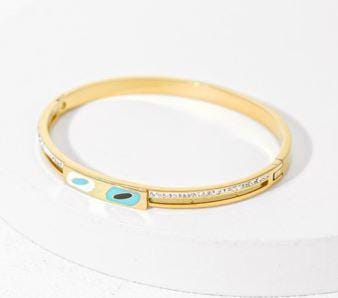 Stainless Steel Gold/Rosegold Plated Enamel Kada- STKD 4901