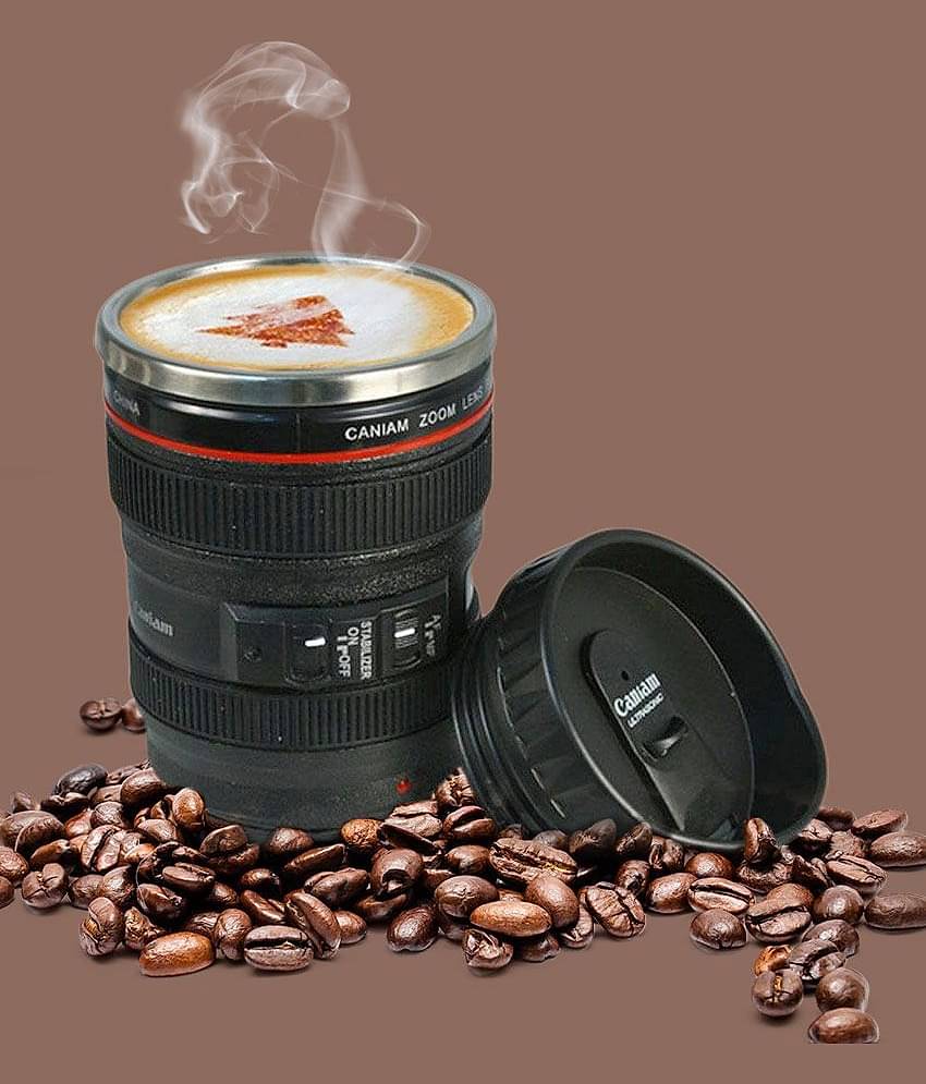 Edeal Camera Lens Shaped Black Coffee Tea Mug Gifts For Birthdays
