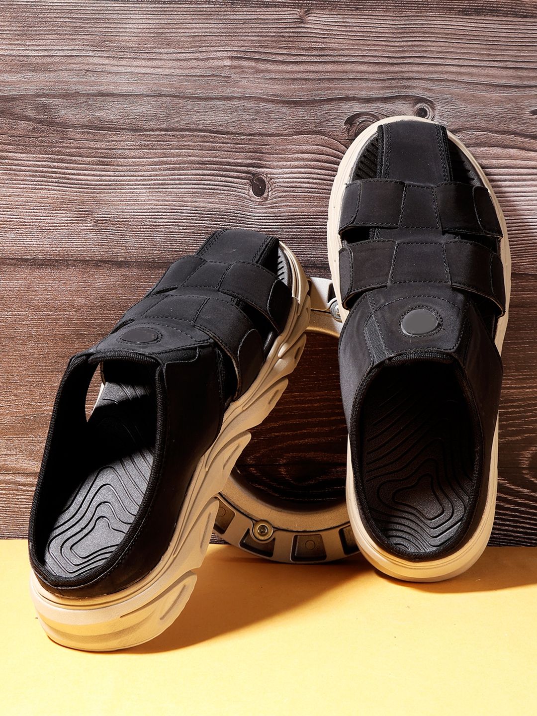 Woakers BLACK synthetic leather Lace up Causal ShoesforMen - UK10