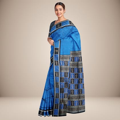 Mini Buti Doll Border Bomkai Silk Saree Mini Buti Doll Border Bomkai Silk Saree