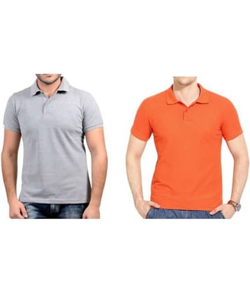 FASHION365 Pack of 2 Cotton Slim Fit Solid Half Sleeves Men's Polo T Shirt ( Multicolor )