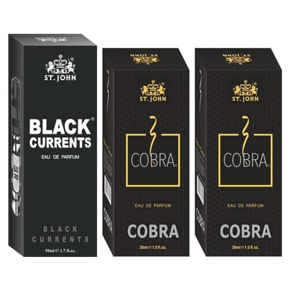 ST-JOHN Cobra 30ml Pack of 2 & Black Current 50ml Body Perfume Combo Gift Pack Eau de Parfum  -  110 ml (For Men & Women) ST-JOHN Cobra 30ml Pack of 2 & Black Current 50ml Body Perfume Combo Gift Pack Eau de Parfum  -  110 ml (For Men & Women)