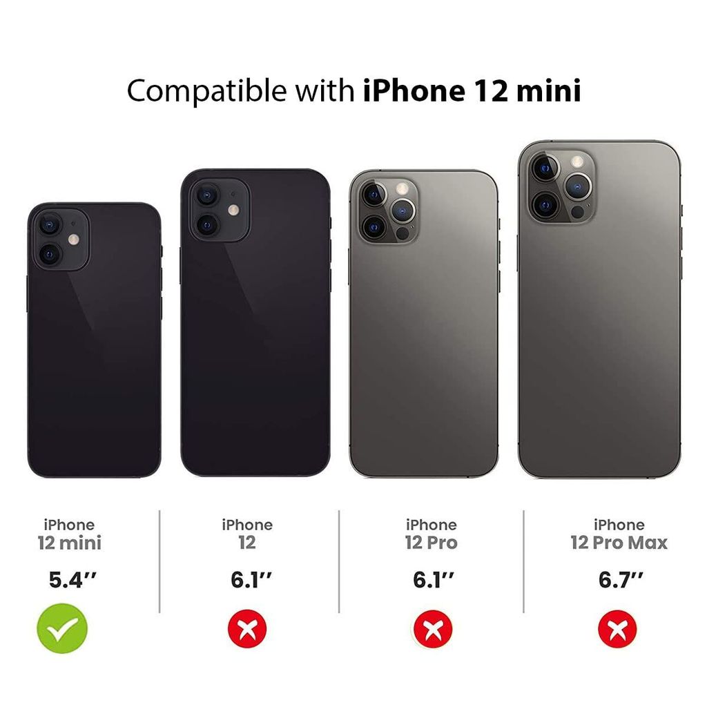 LIRAMARK Magnetic Protective Clear Case Compatible with Magsafe for Apple iPhone 12 Mini (Transparent)