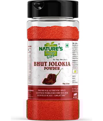 Natures Gift Bhut Jolokia/Ghost Pepper Chilli Powder - 3.5 Oz Spice Jar Powder 100 gm