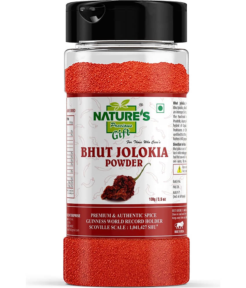 Natures Gift Bhut Jolokia/Ghost Pepper Chilli Powder - 3.5 Oz Spice Jar Powder 100 gm