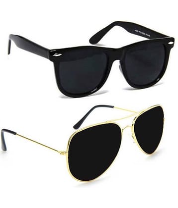 Elligator Multicolor Rectangular Sunglasses ( Pack of 2 )