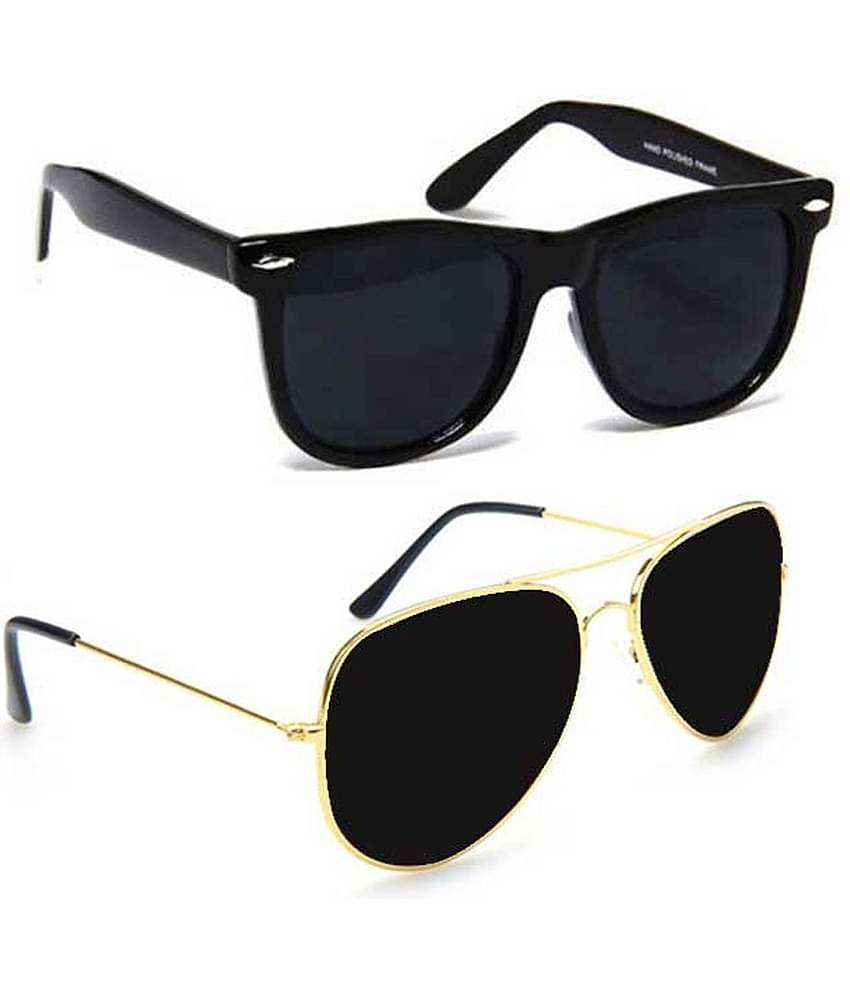 Elligator Multicolor Rectangular Sunglasses ( Pack of 2 )