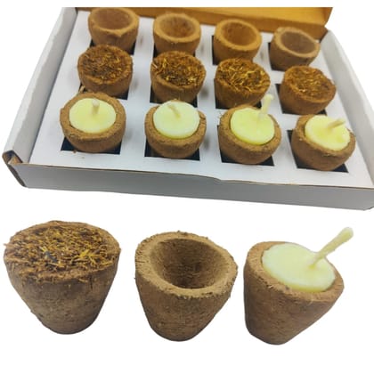 Gaukosh Divine Sambrani Hawan Cup Combo  Sacred Vedic Cow Dung Cups with Natural Herbs,Dried Flower, Guggal, Loban, Dried Flowers, Ghee Wicks & Customizable Empty Cups for Pooja Pack of 12 pcs