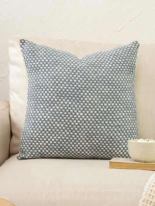 Vindhya Cushion Cover (Dark Blue) - 45X45 cm