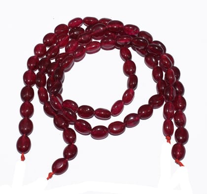 Red Stone Top Quality Natural Smooth Oval Shape Gemstone Onyx Beads, For Jewelry Making. (BWSNTB-047)-1 String of 40 Pieces / 10X6 MM