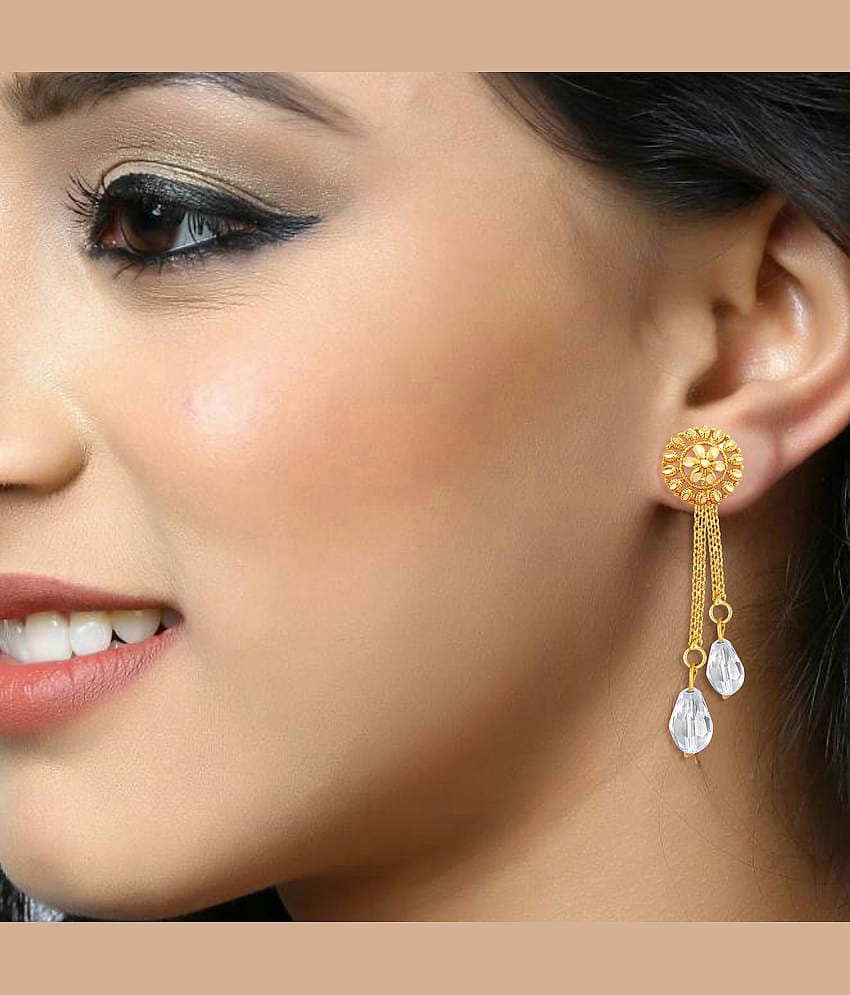 VIVASTRI Golden Drop Earrings ( Pack of 2 )