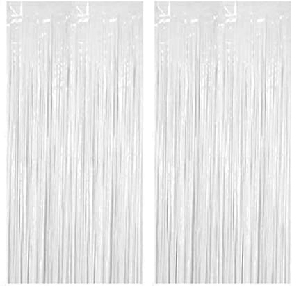 Foil Curtain WHITE( 3 Ft By 6 Ft  ) - Pack Of 2