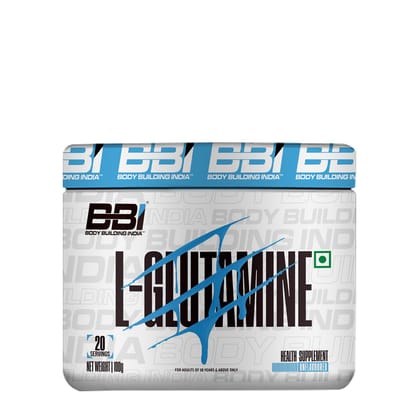 Body Building India BBI L-Glutamine 100g (20 Servings)