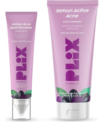 The Plant Fix Plix Jamun Face Wash and Active Acne Serum Combo(100ML + 15g) For Active Acne & Oil Control (2 Items in the set)