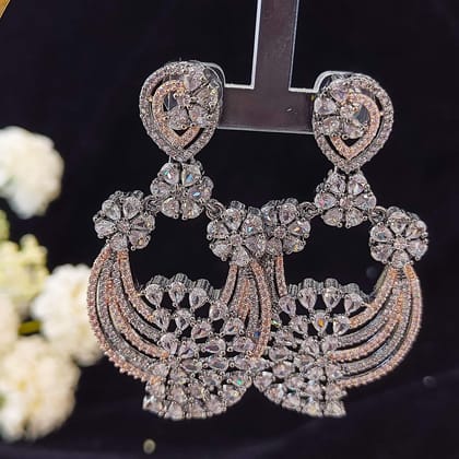 Ad evie earrings-Rose gold with silver
