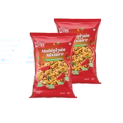 Fit & Flex Tangy Tomato Multigrain Mixture (Pack of 2 - 180G x 2) High Fibre, Loaded with Nuts & Seeds
