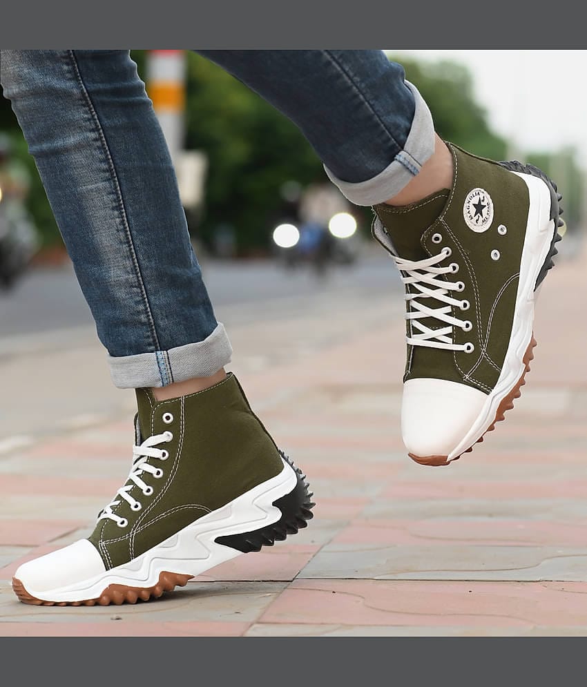Magnolia Green Men's High Tops Shoes