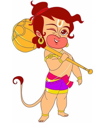 Asmi Collection Baal Hanuman Religious & Inspirational Sticker ( 90 x 60 cms )