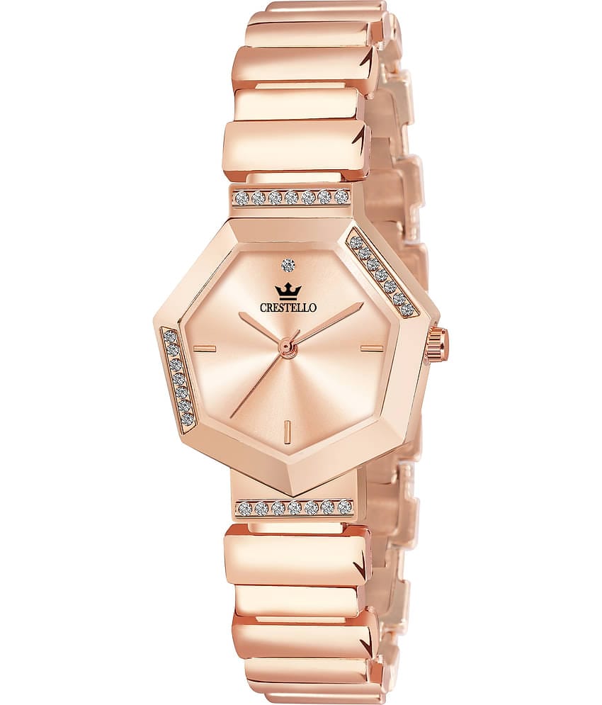 Crestello Rose Gold Metal Analog Womens Watch