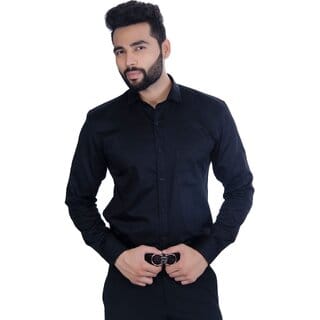 Baleshwar Men Black Solid Formal Shirt (Pack of 2 )