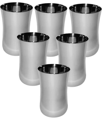 A & H ENTERPRISES - Daily Use Water Steel Glasses Set 300 ml ( Pack of 6 )