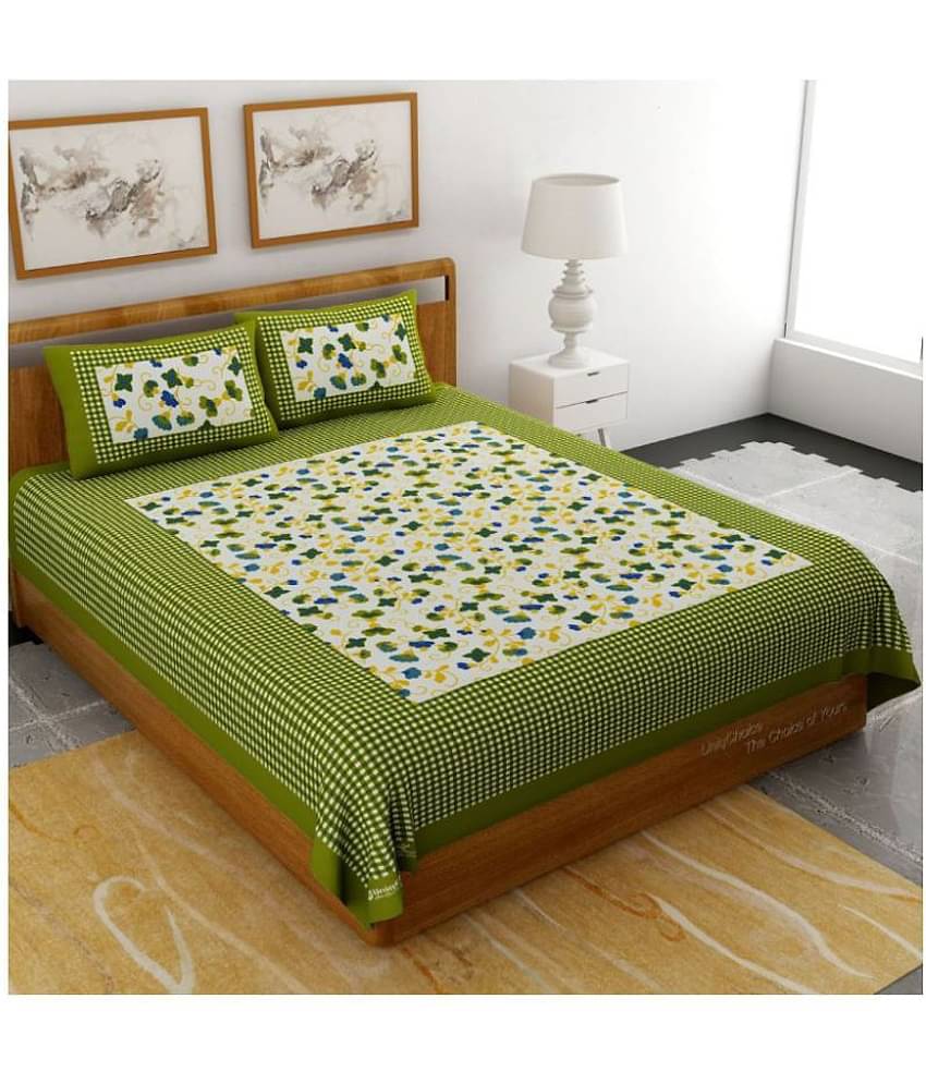 Bombay Spreads Cotton King Bedsheet ( Green )