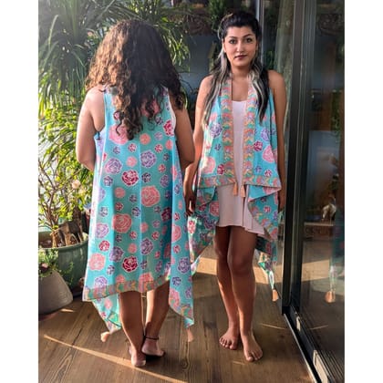 Women's Floral Long Shrug | Rose Blush