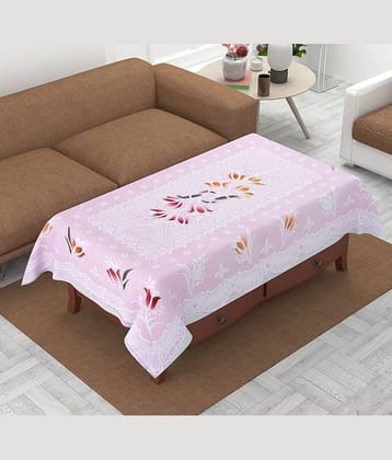 Crosmo Printed Cotton 4 Seater Rectangle Table Cover ( 154 x 102 ) cm Pack of 1 Pink