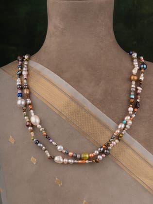 Multicoloured Freshwater Long Styling Necklace