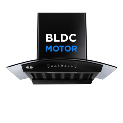 Glen Hood RICA 60 Curved Glass Kitchen Chimney | 1500 m/hr Suction | BLDC Motor | Filterless Thermal Auto Clean | Touch & Gesture Control |1 Year Comprehensive Warranty & 7 Year on Motor| Black Glen Hood RICA 60 Curved Glass Kitchen Chimney | 1500 m/hr S
