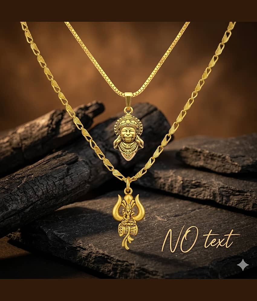 AKLINA Gold Religious Pendant Without Chain ( Pack of 2 )