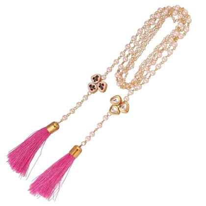 Long Pearl Chain Necklace with Tassels