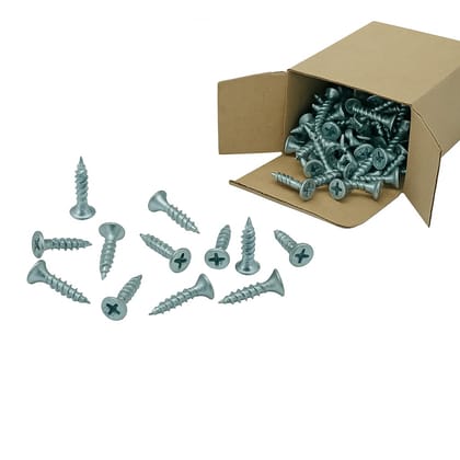 6 x 19 mm Drywall Screw (200 Pieces) - Zinc Plated (Silver Color) - 6 mm Head Diameter & 19 mm Length - 0.75" Drilling Screws - Plus (+) Drive Head - Ideal for Woodworking - Long-Lasting