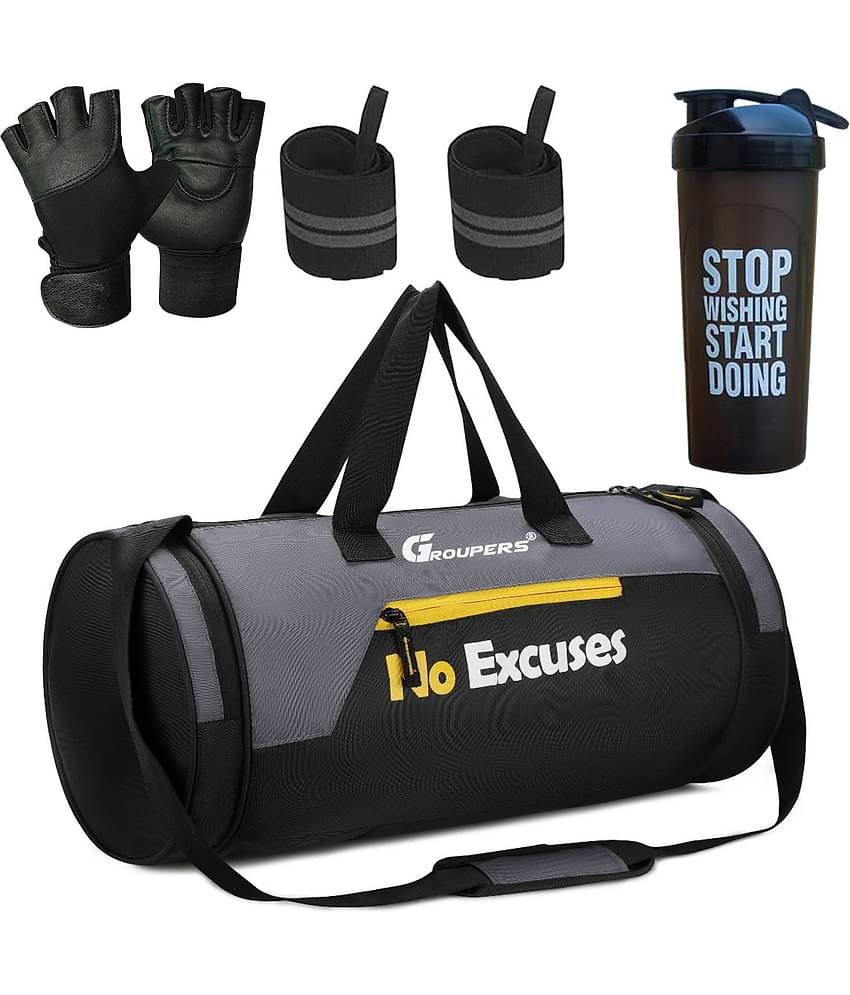 GROUPERS Polyester BLACK 25 Ltrs Gym Bag