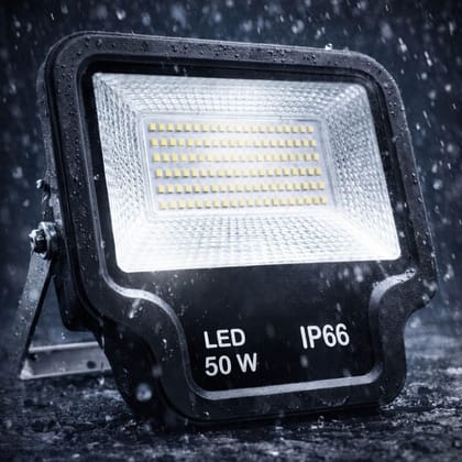 SPARKWORLD 50W IP66 Waterproof LED Floodlight High-Power Outdoor Spotlight (6000K Daylight White)
