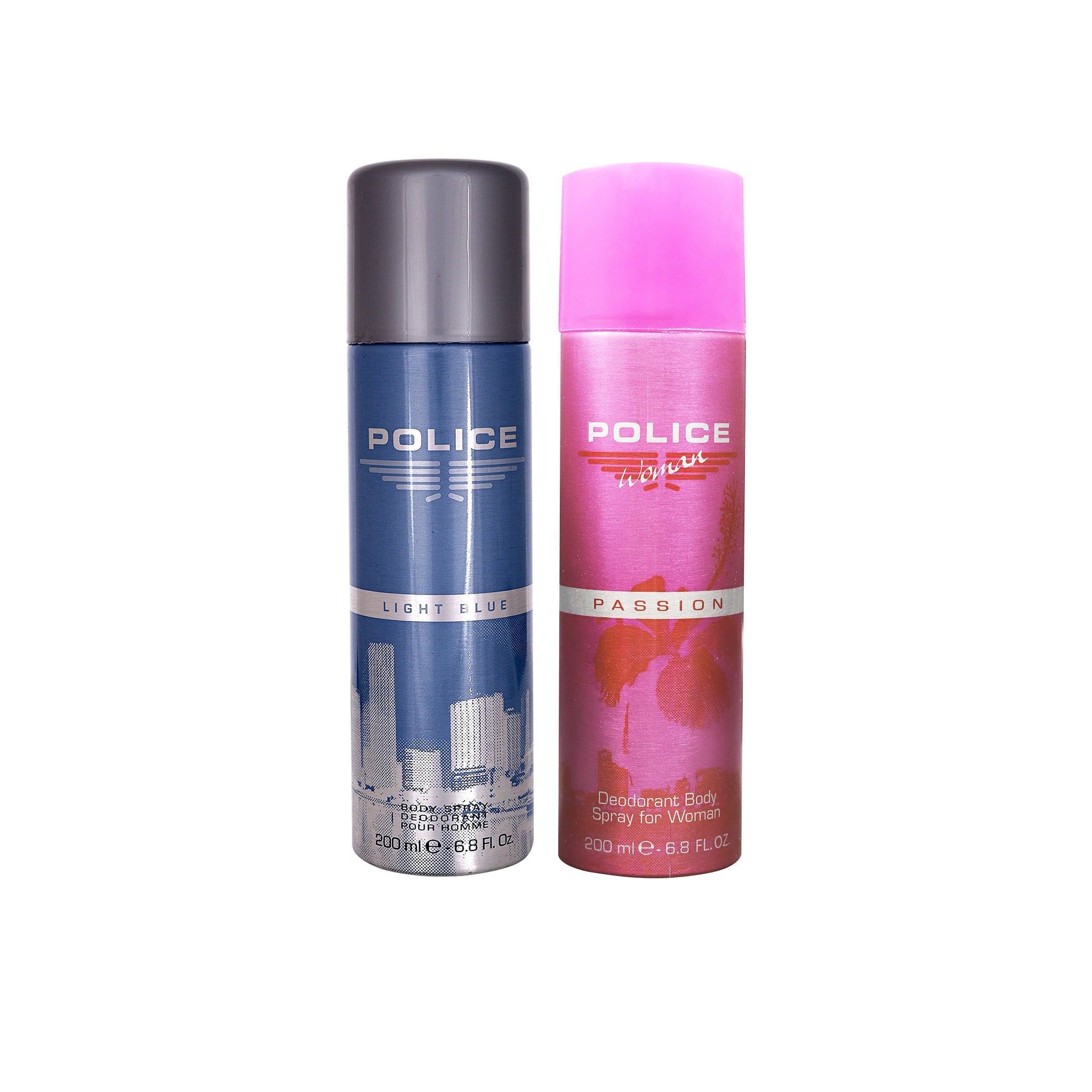 Police Light Blue + Passion Femme Deo Combo Set 400ml (Pack of 2) For Him & For Her