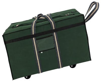 Storite Canvas 73 Cm Large Strong Travel Carry_On_Luggage With Six Wheels & Front Transparent Pocket (73 X 27.5 X 45 Cm, Green)